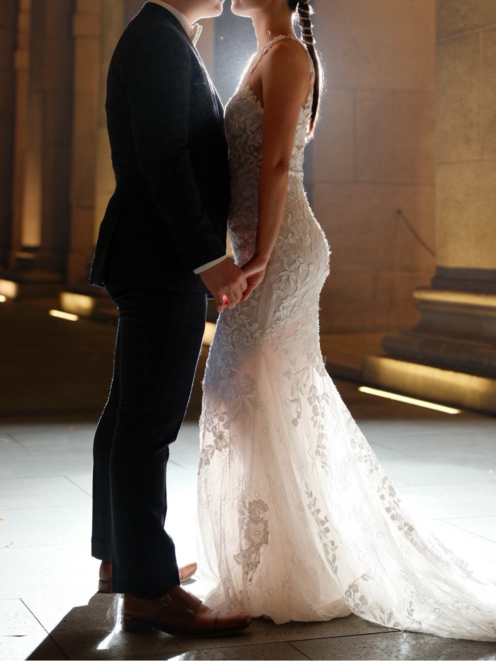 Pronovias Hati Illusion neckline, mermaid wedding dress gown| floral, lace